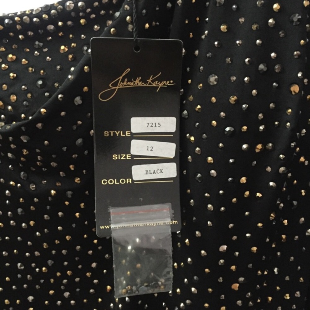 Johnathan Kayne Hand Beaded Asymmetrical Evening Gown Formal Stand Up Collar 12 - Picture 11 of 13